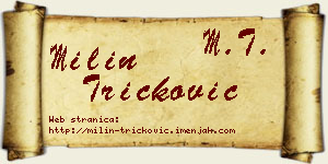 Milin Tričković vizit kartica